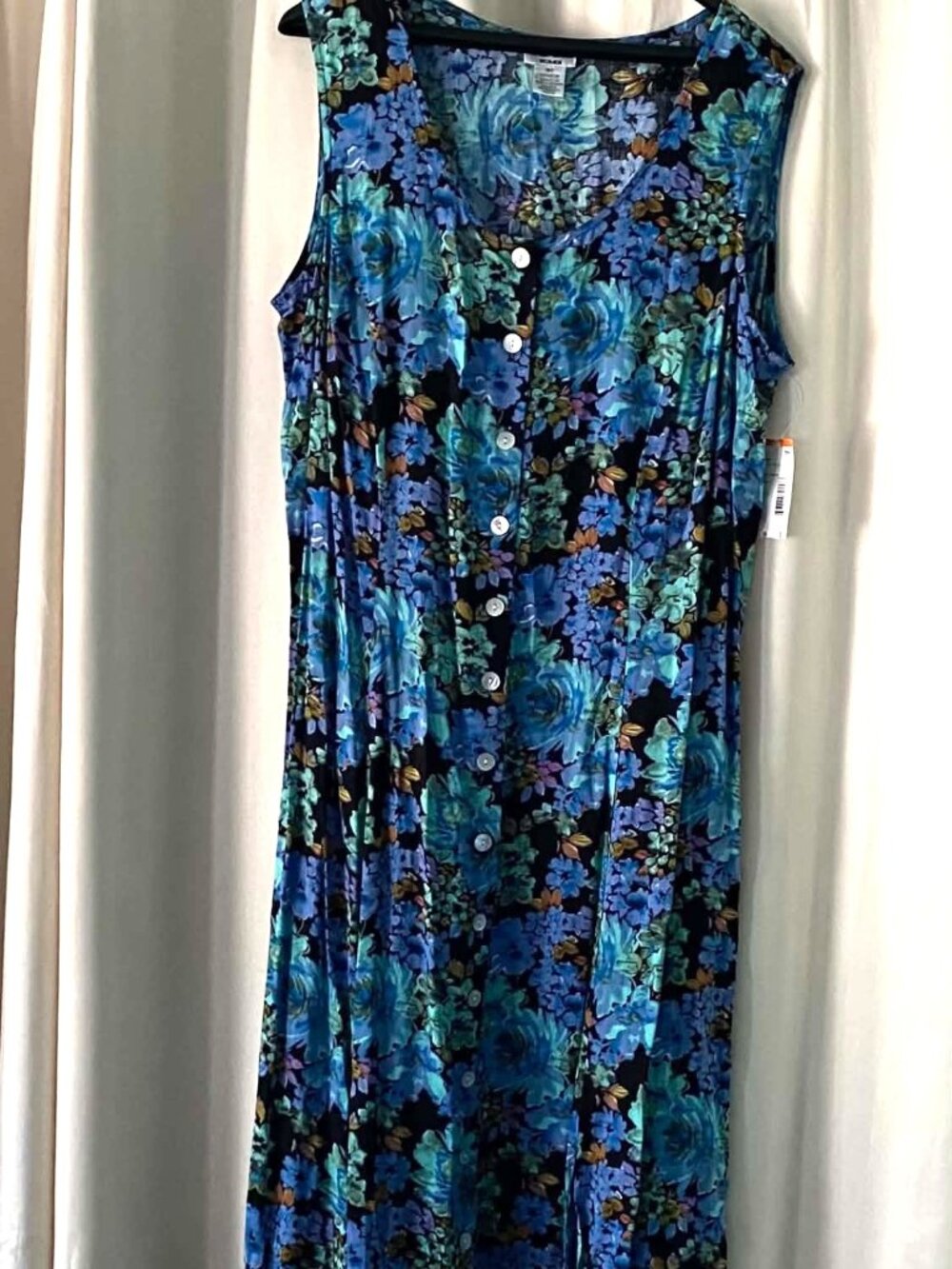 JBS Ltd. Sears Floral Button Front Sleeveless Rayon Maxi Dress Women's 18W NWT